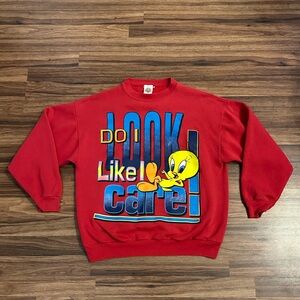 Warner Bros. Red Tweety Crewneck Sweater